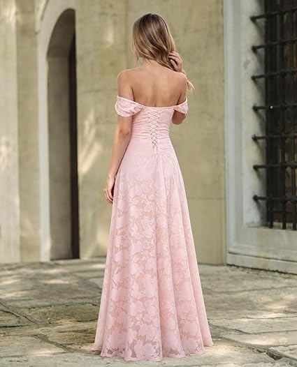 Lace Floral Junior Bridesmaid Dress for Wedding Long Slit A-line Square Neck Dress Prom Communion Guest Evening Gown